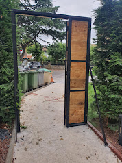 Puerta Madera natural y Forja