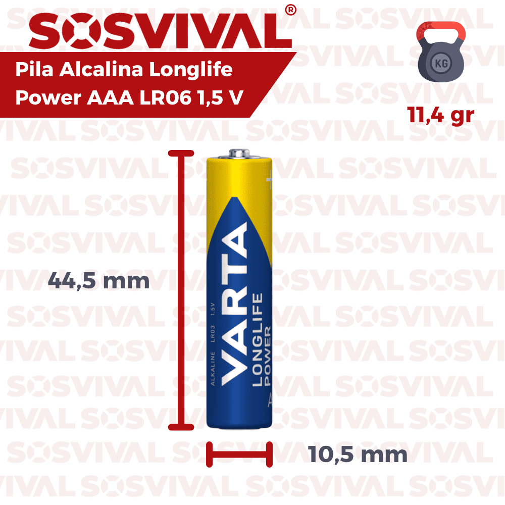 Pila Alcalina VARTA Longlife Power AAA LR06 1,5 V