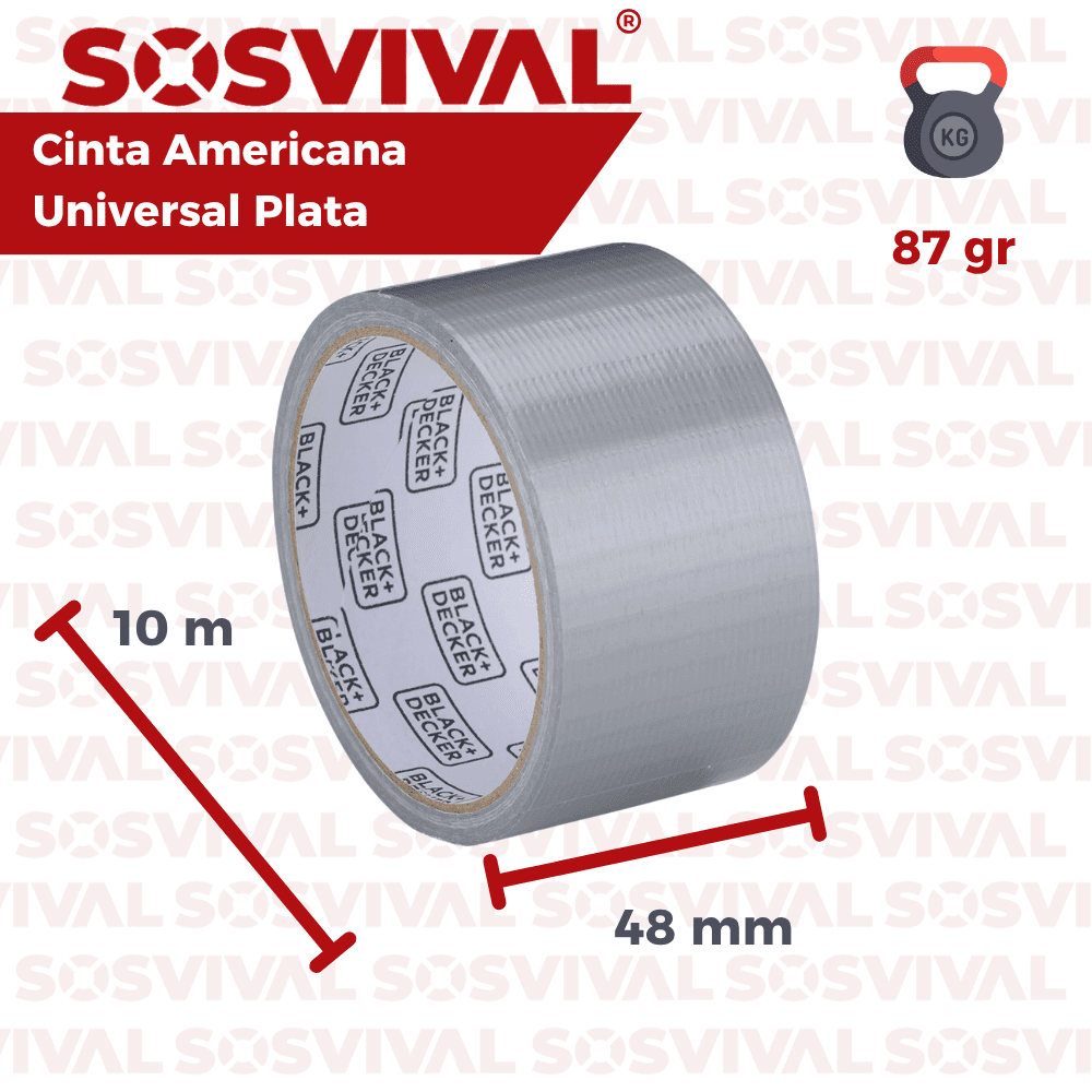 Cinta Americana Universal Plata 48 mm x 10 m