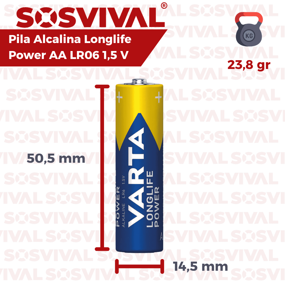 Pila Alcalina VARTA Longlife Power AA LR06 1,5 V