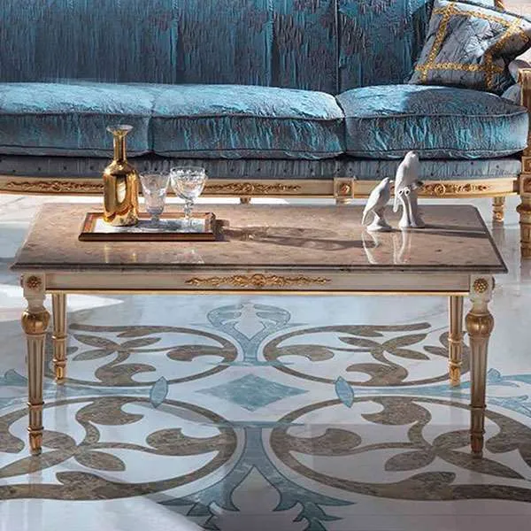 Customized Luxury Royal Blue Fabric Sofa Set