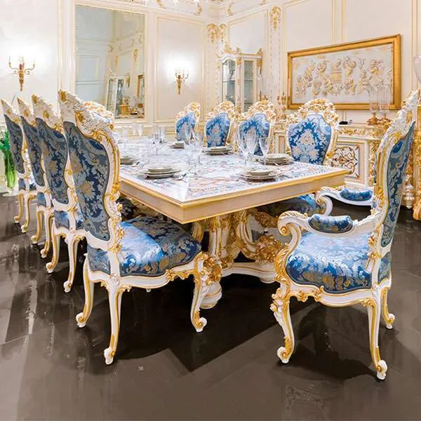 Luxury Turkish Style Baroque Dining Table Set