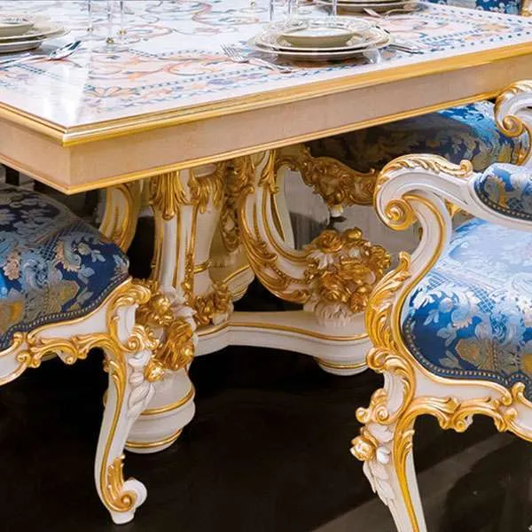 Luxury Turkish Style Baroque Dining Table Set