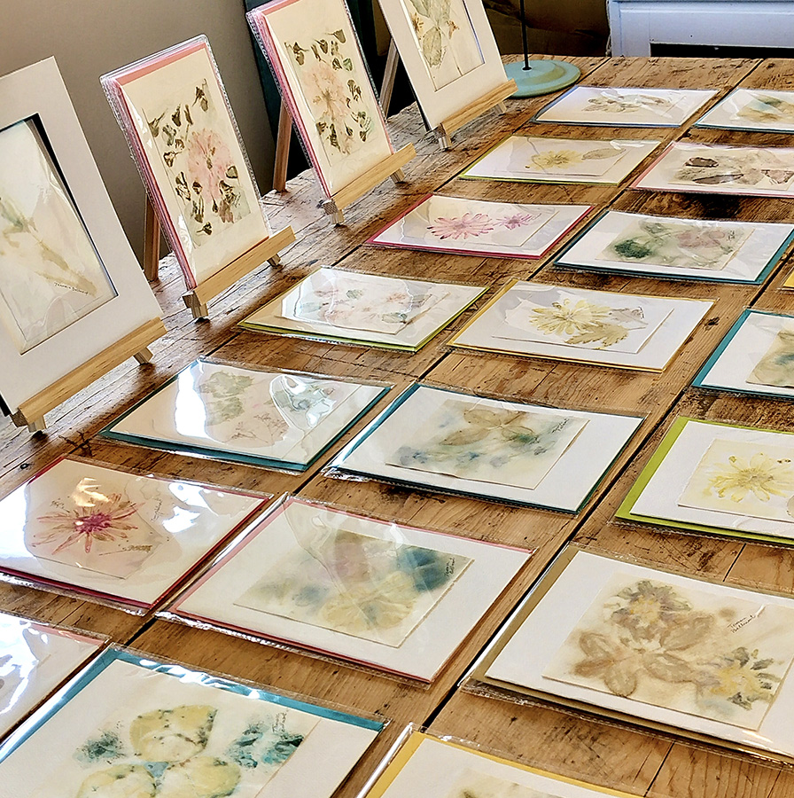 Handcrafted Ecoprint Art Work Cards