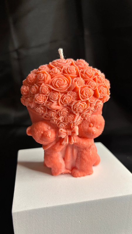 🧸🌸 Bougie Fleurs & Ours – Senteur Cranberries