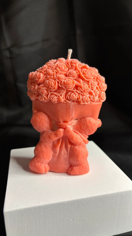 🧸🌸 Bougie Fleurs & Ours – Senteur Cranberries