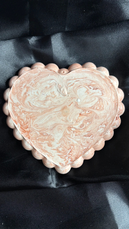 🧡 Vide-poche en Jesmonite – Cœur Terracotta