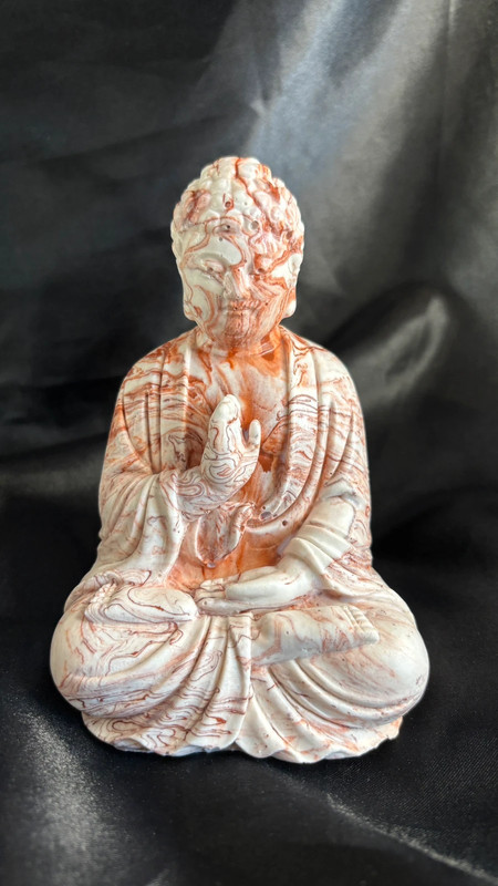 🧘 Bouddha en jesmonite – Marbré terra cota