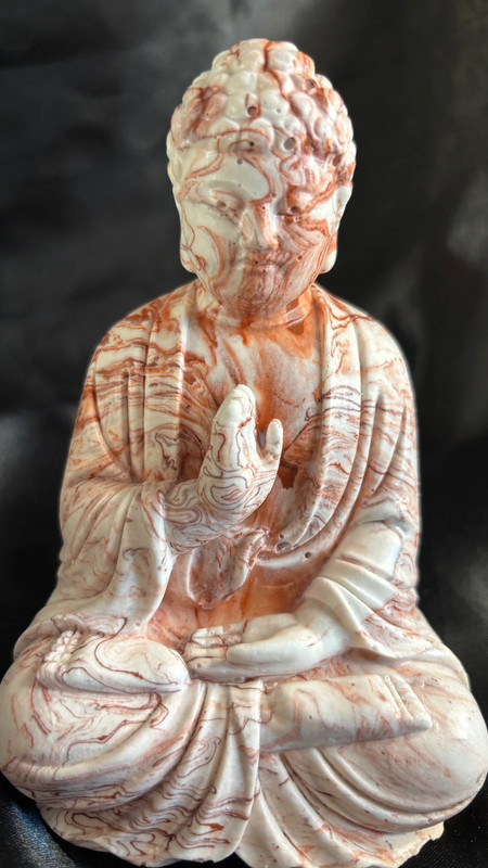 🧘 Bouddha en jesmonite – Marbré terra cota