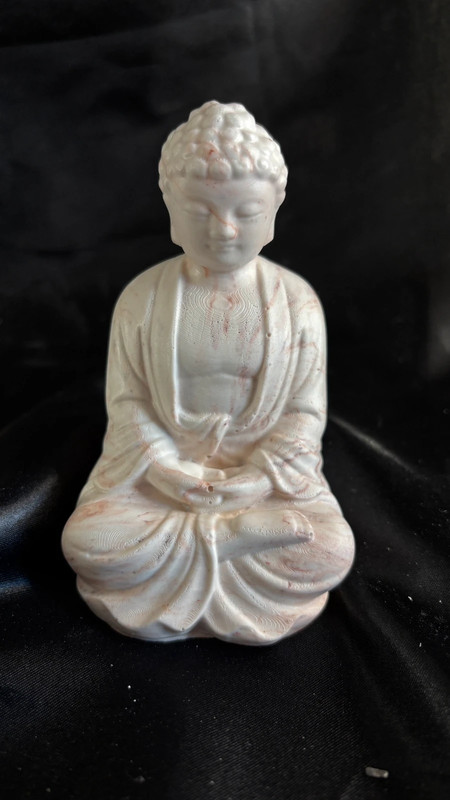 🧘‍♂️ Bouddha en jesmonite – Beige clair marbré