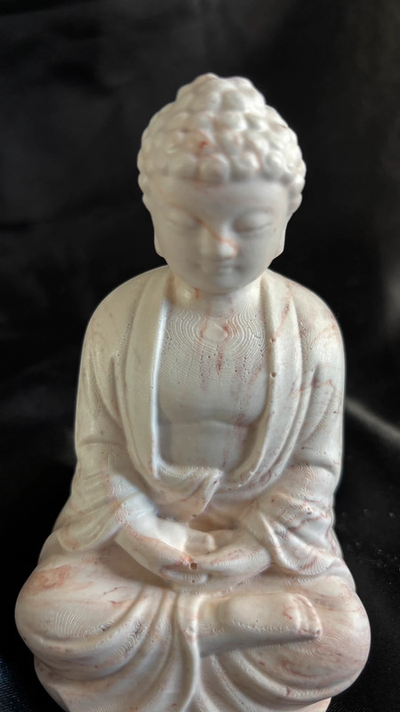 🧘‍♂️ Bouddha en jesmonite – Beige clair marbré