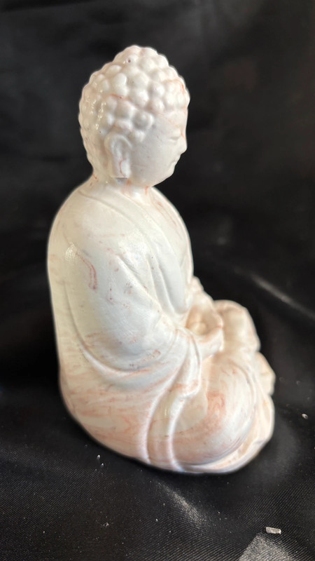 🧘‍♂️ Bouddha en jesmonite – Beige clair marbré