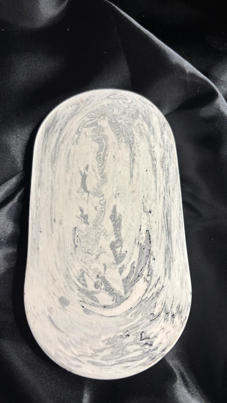 🖤 Vide-poche en jesmonite – Effet marbré noir & blanc