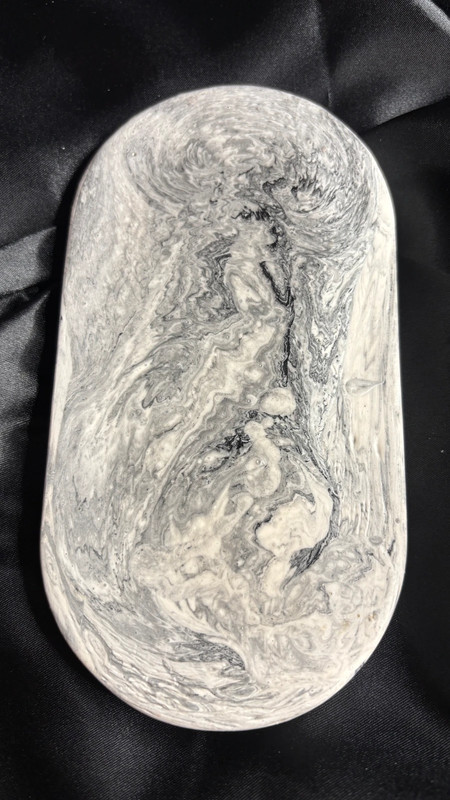 🖤 Vide-poche en jesmonite – Effet marbré noir & blanc