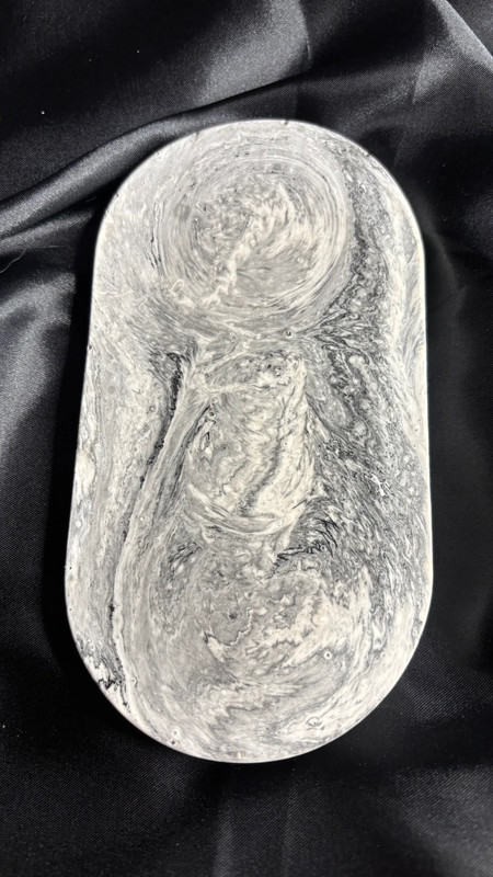 🖤 Vide-poche en jesmonite – Effet marbré noir & blanc