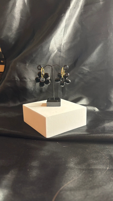 Boucles d’oreilles fleurs en résine époxy – Fait main