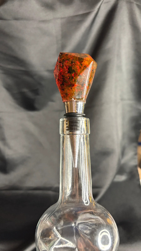 🧡 Bouchon de bouteille en résine époxy – Fait main