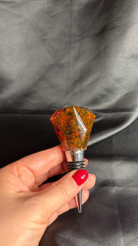 🧡 Bouchon de bouteille en résine époxy – Fait main