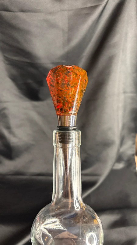 🧡 Bouchon de bouteille en résine époxy – Fait main
