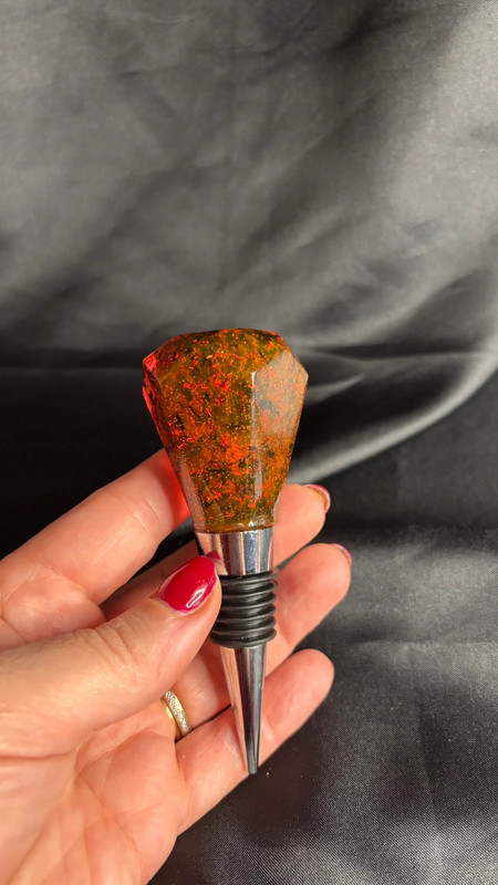 🧡 Bouchon de bouteille en résine époxy – Fait main
