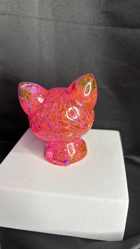 Chat en résine époxy – Fait main