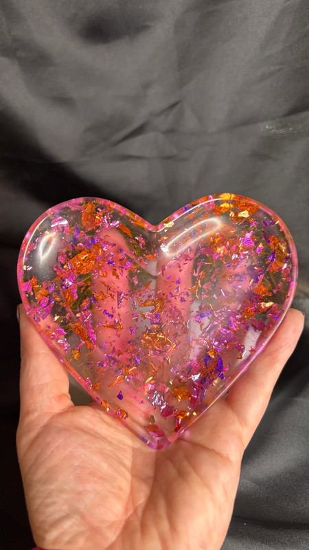 💖 Vide-Poche Cœur en Résine Époxy – Fait Main