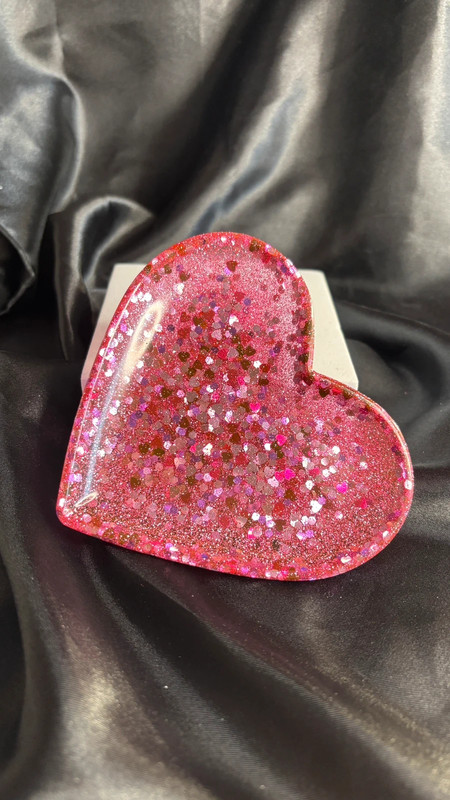 💖 Vide-Poche Cœur en Résine Époxy – Fait Main