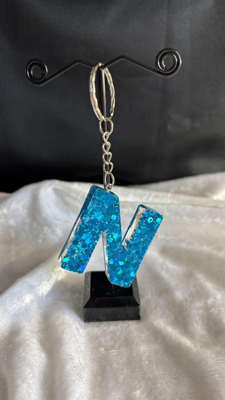Porte-Clés Lettre de M à Z en résine époxy – Fait main