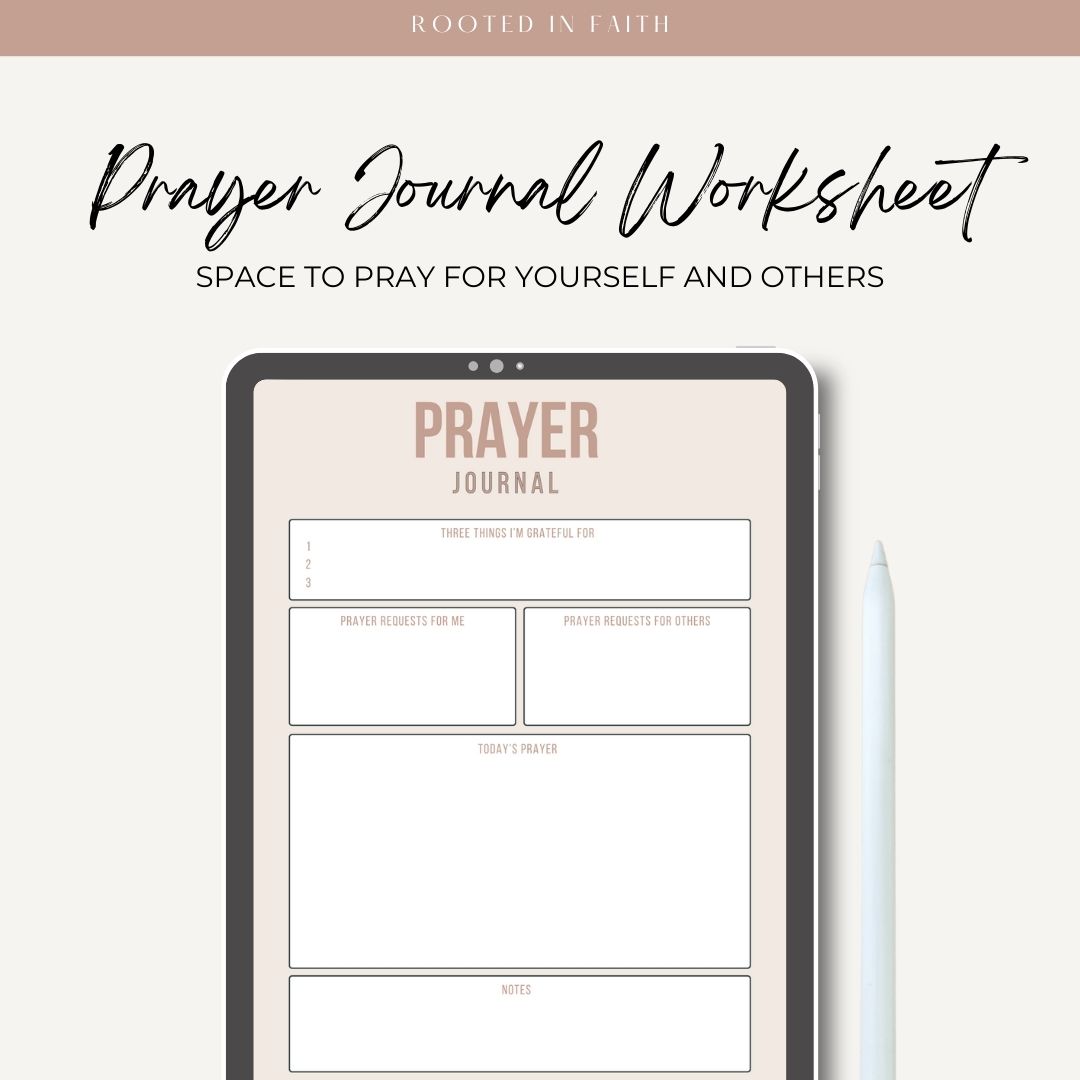 Prayer Journal Digital Worksheet