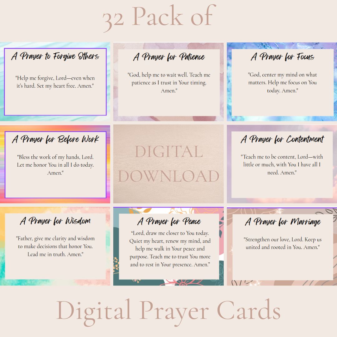 32 Pack of Digital Prayer Cards