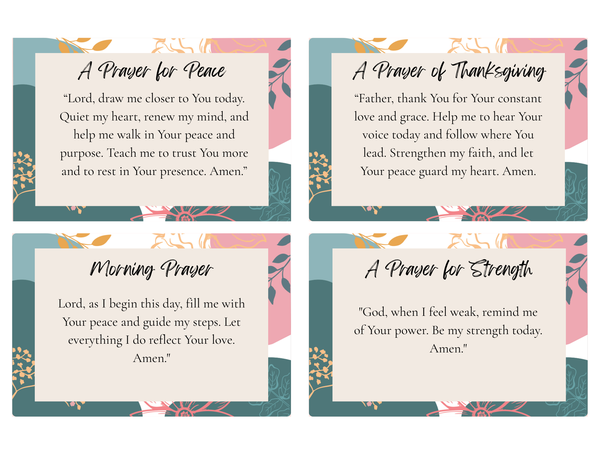 32 Pack of Digital Prayer Cards