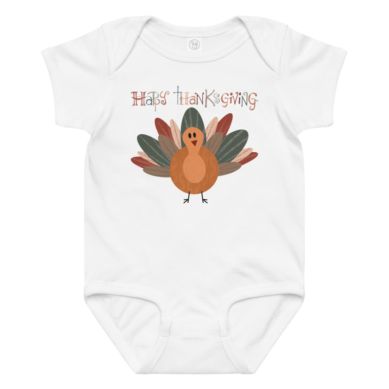 Thanksgiving Happy Thanksgiving Fall Color Turkey Baby Bodysuit