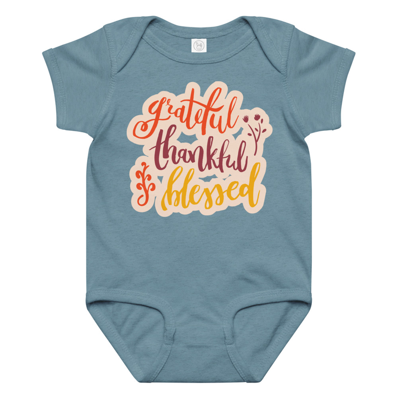 Thanksgiving Grateful Thankful Blessed Baby Bodysuit