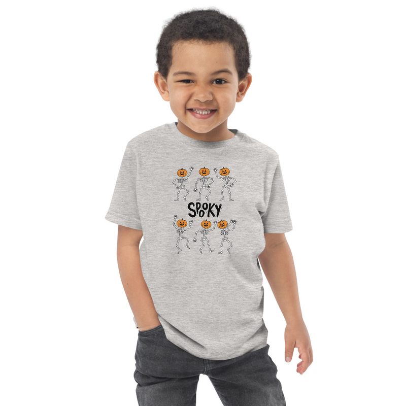 Halloween Spooky Pumpkin Head Skeletons Toddler Tee