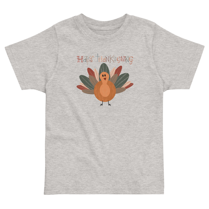 Thanksgiving Happy Thanksgiving Fall Color Turkey Toddler Tee