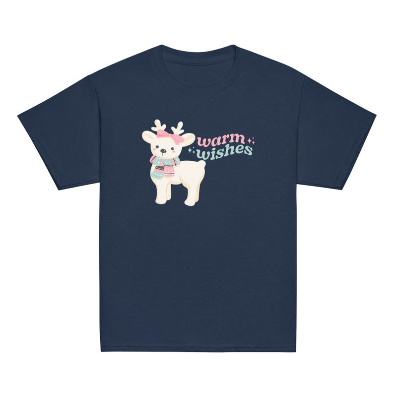 Christmas Warm Wishes Reindeer Youth Tee