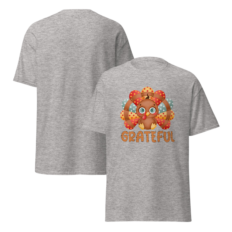 Thanksgiving Grateful Cute Turkey Adult Unisex Tee