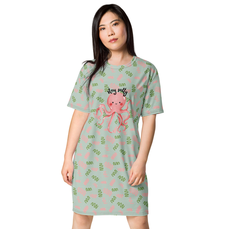 Stay Salty Octopus T-Shirt Dress