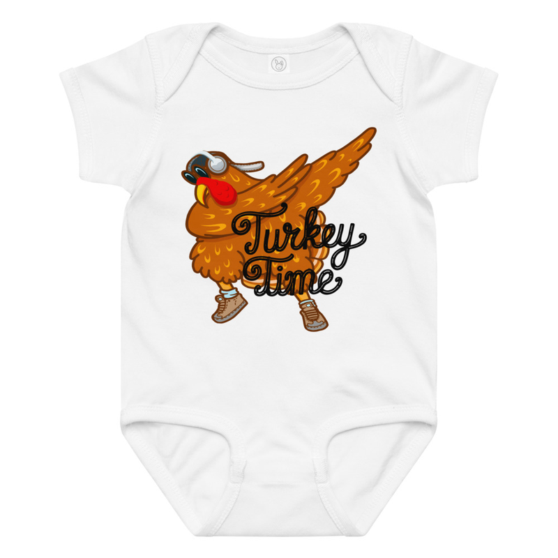 Thanksgiving Turkey Time Dab Baby Bodysuit