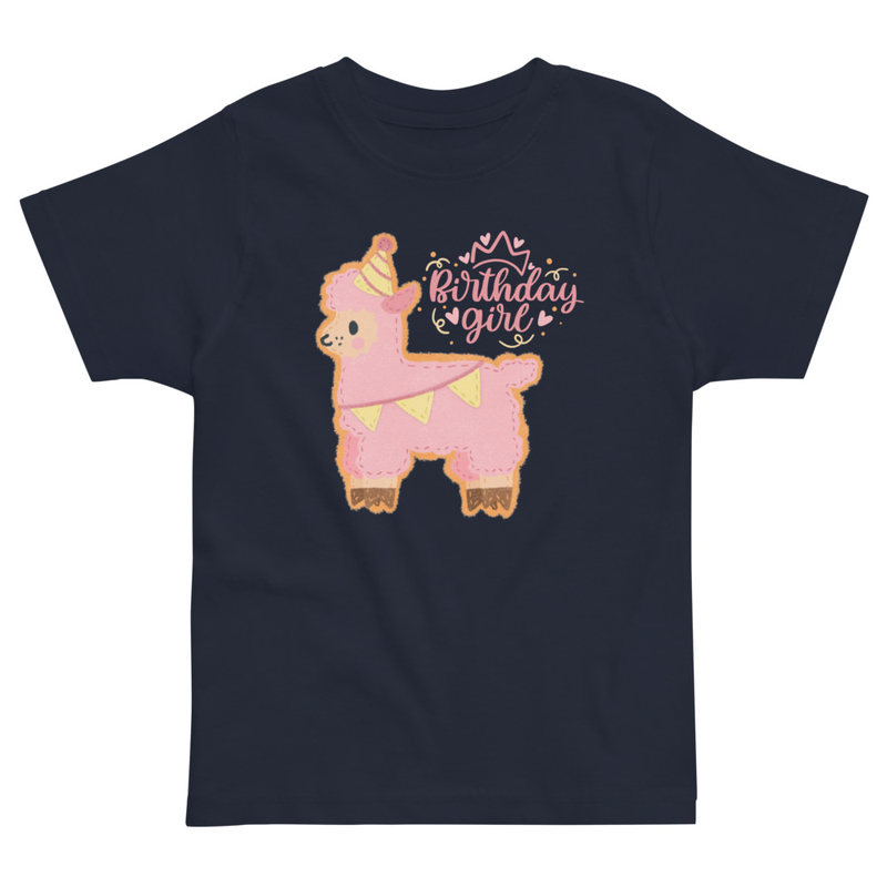 Birthday Girl Llama Toddler Tee