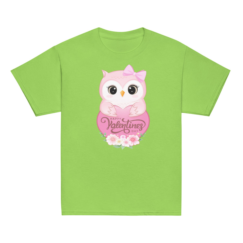 Valentine's Owl with Heart Youth Tee