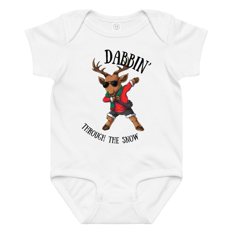 Christmas Dabbin' Through the Snow Baby Bodysuit
