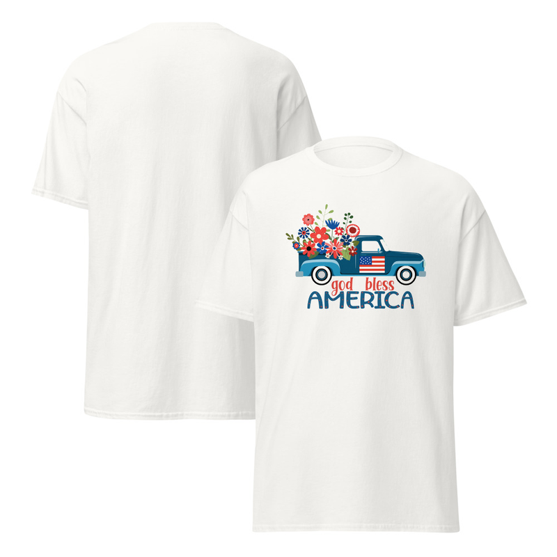 Independence God Bless America Truck Adult Unisex Tee