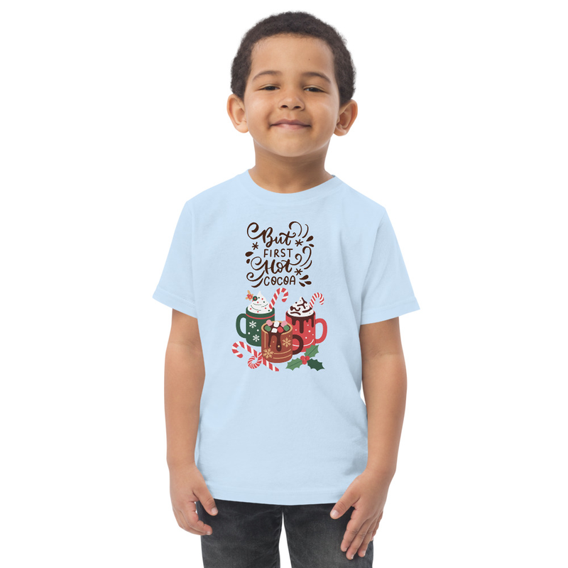 Christmas But First Hot Cocoa Toddler Tee