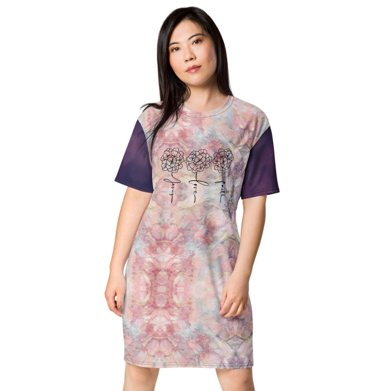 Faith Love Jesus Marble T-Shirt Dress