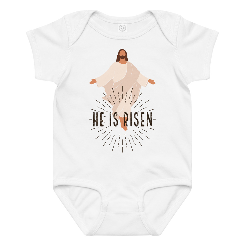 Easter He Is Risen Baby Bodysuit