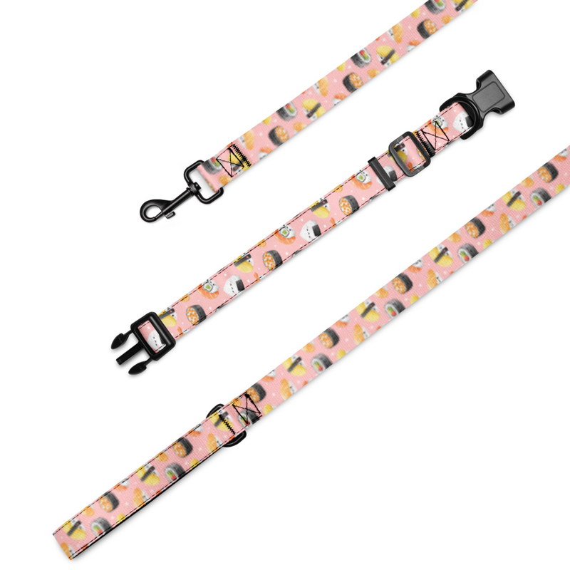 Sushi Pattern Pet Collar and Leash