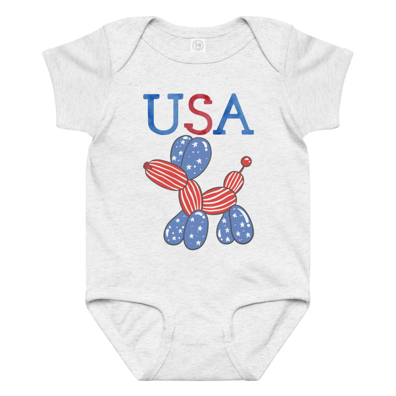 Independence USA Balloon Dog Baby Bodysuit