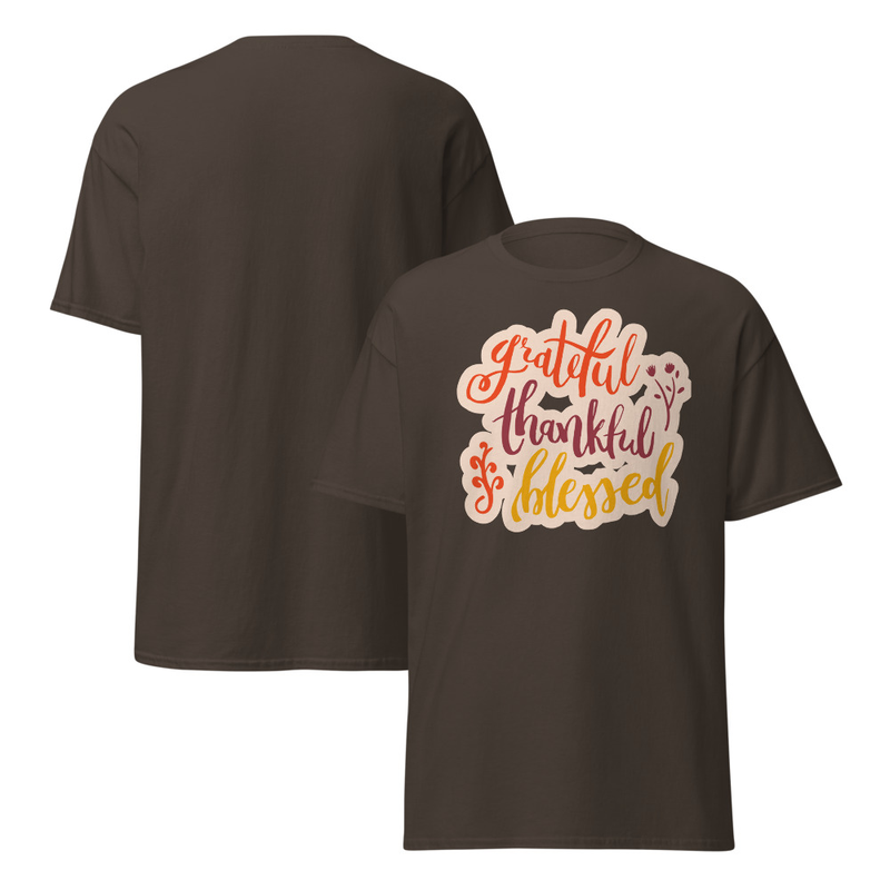 Thanksgiving Grateful Thankful Blessed Adult Unisex Tee