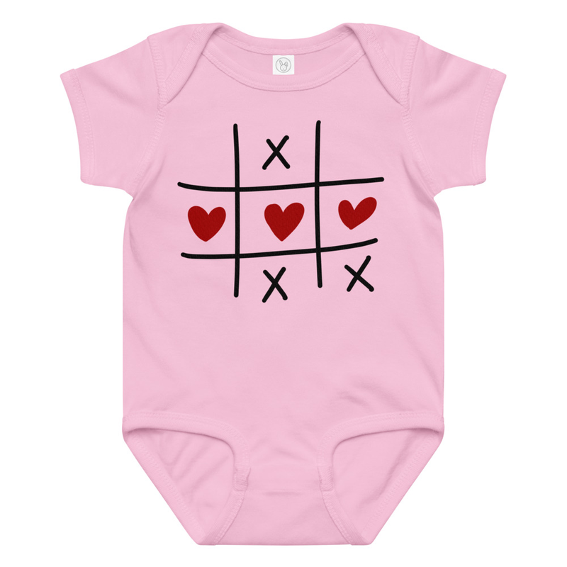 Valentine's Tic Tac Hearts Baby Bodysuit